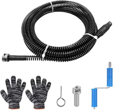 Dailygoods - Drain Snake Unblocker - Afvoervijzel veer - Elektrische ontstopper - Zilver - 5,5 meter - Handmatig gereedschap - Geschikt voor afvoerpro...
