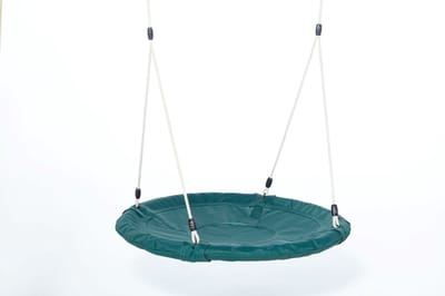 DICE Nestschommel rond 100 cm - beige gevlochten touw - Donkergroen