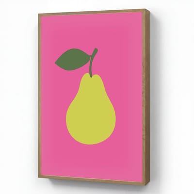 Wandlamp 60x90 cm - Oplaadbaar - Illustratie - Fruit - Peer - Groen - Wandlampen binnen woonkamer - Slaapkamer lamp - Decoratieve nachtlamp - Vloerlamp draadloos
