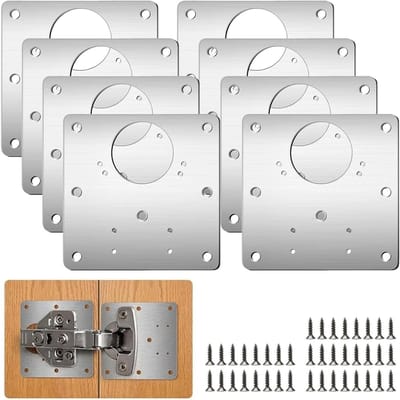 Set van 8 meubelhengsels met 48 schroeven, sterke compatibiliteit voor keukendeuren, universeel ontwerp voor meubels en reparatieplaten