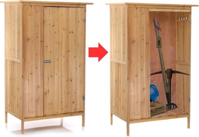 MKSS® Tuinkast Hout - Tuinkist - Tuinkasten voor Buiten - Tuinberging - 60x90x155cm