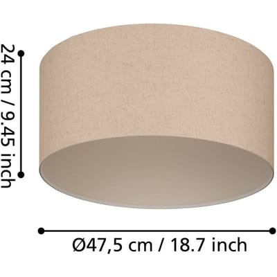EGLO Feniglia Plafondlamp - E27 - Ø 47,5 cm - Beige - Linnen