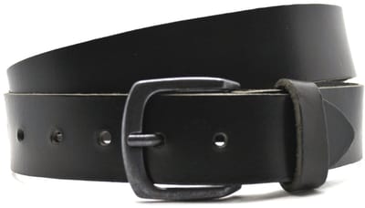 Timbelt leren riem zwart - 100% nerfleder - Heren riem / dames riem - jeansriem met zwarte gesp - Riemmaat 115 - totale lengte riem 130 cm | Nikkelvrije gesp