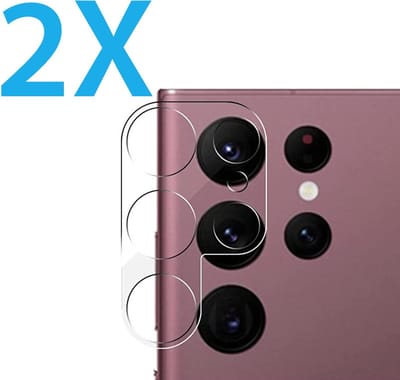 Camera lens Protector 2x Geschikt voor: Samsung Galaxy S23 Ultra - screen protector - glas - bescherm je camera - beschermglas - Transparant