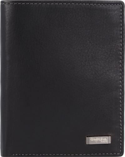 Greenland Nature Zwarte Nappa Portemonnee RFID Leer 9,5 cm - Jongens - Staand formaat - schwarz