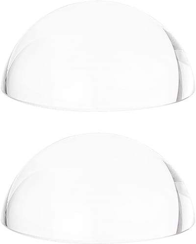 2 Stuks Glazen Papiergewicht Vergrootglas Halve Koepel 6cm - Duidelijk Optisch Lens voor Plattegronden, Kaarten en Kranten, Perfect voor Kantoor en Thuisgebruik