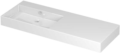 INK Unlimited Wastafel Porselein Links met 1 Kraangat - 1200x450x110 mm - Glans Wit