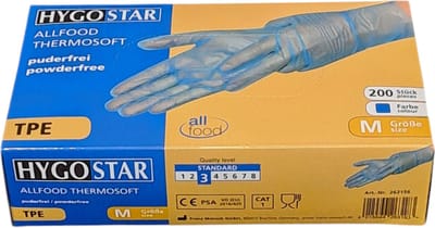 Hygostar TPE wegwerp handschoen blauw - maat M - 200 stuks - latexvrij