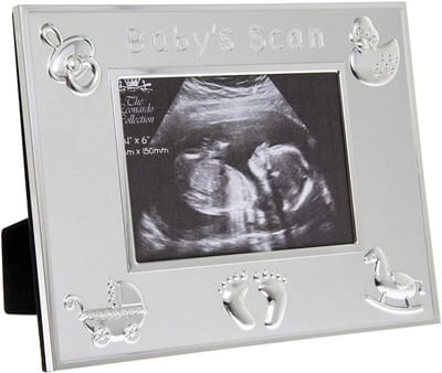 Zilverkleurige fotolijst voor babyfoto's 12,7 x 8,9 cm