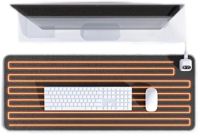 Verwarmde bureaumat met 5 verwarmingsniveaus en automatische uitschakeling voor thuiskantoor