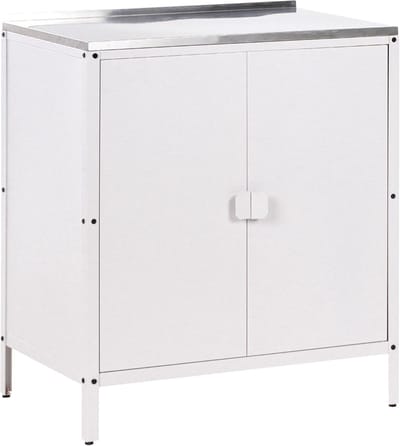 Tuin Keukenkast - Buitenkeuken Kast - Buiten Koken - Windbestendig Frame - 80x90x50 cm - Wit