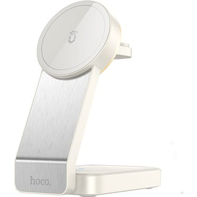 Hoco - 3-in-1 Draadloze Magnetische Oplader - 15W - Wit
