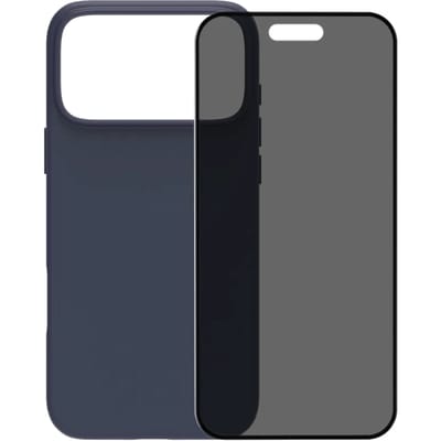 BlueBuilt Protective Back Cover met MagSafe iPhone 17 Pro Max Blauw + BlueBuilt iPhone 17 Pro Max Privacy Screenprotector Glas