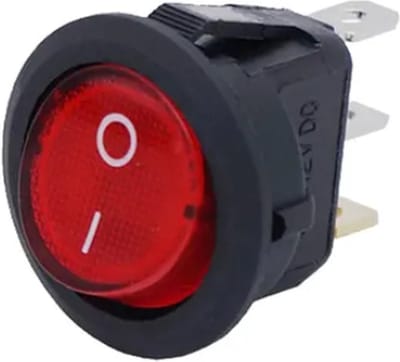 TLVX Sterke Schakelaar Rond Rood 1 stuks – LED indicator - Wipschakelaar - Aan/Uit – Tuimelschakelaar – Rode LED lamp – Inbouwschakelaar - ON/OFF schakelaar – 12Volt – Max. 20A – 21mm Diameter – Auto – Boot – Caravan – Camper