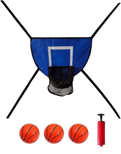 2026 Trampoline basketbalkorf, opzetstuk, set met zacht net, accessoires voor actieve tuinactiviteiten, fitnessspel