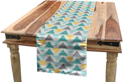 ABAKUHAUS Tafel Loper Geometrisch – Chevron, Seafoam 40×180 cm