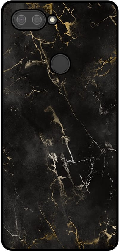 Smartphonica Telefoonhoesje Geschikt voor Xiaomi Mi 8 Lite met marmer opdruk - TPU backcover case black marble design - Zwart geschikt voor Xiaomi Mi 8 Lite