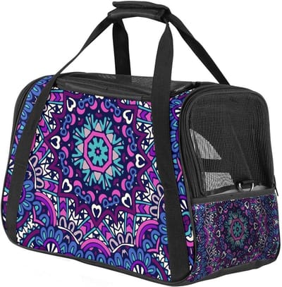 Reisdraagtas Huisdier - Dierenvervoer Tas - Veilig Reizen - Luchtvaart Goedgekeurd - 43x25x30 cm - Meerkleurig