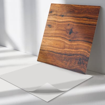 Wallfluent Vinyl Tegels - Natuurlijk Houtpatroon Vloer Tegels PVC - 30 cm x 30 cm - Bruin PVC Tegels - Verpakking van 9 stuks - Vierkant PVC Tegels - Texturen Plaktegels - Zelfklevende PVC Tegels - Plaktegels Keuken en Badkamer