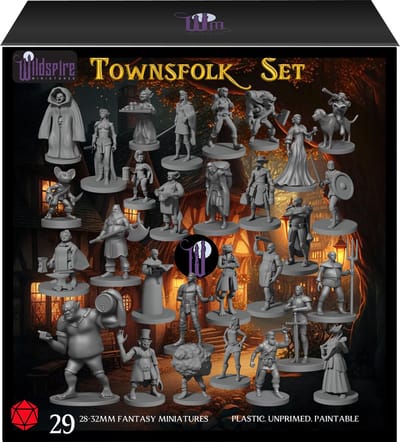 Dailygoods- Miniaturen Heroic Townsfolk - Ongeschilderd - 28mm Schaal - Diversiteit - Tafelblad RPG - Avonturen - Ontworpen door Miguel Zavala - Fantasyfiguren