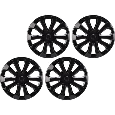 4 Pièces Enjoliveurs 16 Pouces Cache-roues Enjoliveurs Universels ABS Kit Enjoliveurs R16 pour Voitures Camion SUV Black black