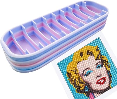 Opbergdoos Kralen - Container Sieraden - Hobby Organiseren - 10 Vakken Ontwerp - 7x9x7 cm - Paars