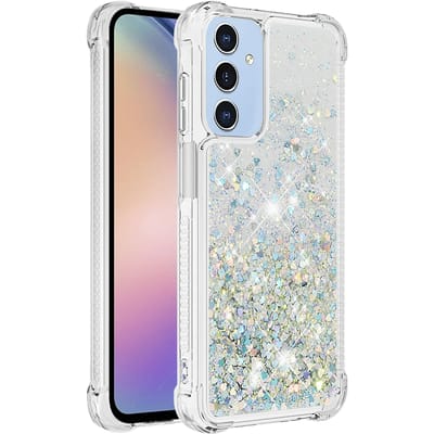 Mocaa Samsung Galaxy A15 5G Valbestendig Glitter Hoesje Zilver