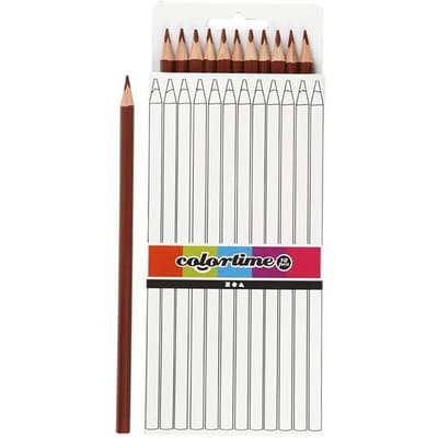 Colortime Kleurpotloden 3 Mm Vulling 17 Cm Donkerbruin 12 Stuks