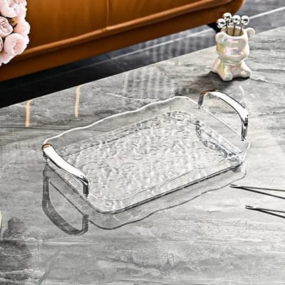 Nordic Fruit Schaal Luxe Thee Dessert Bord met Handvat Woonkamer Kop Dessert Bord Tafel Decor 29.5X19.5X3cm gray