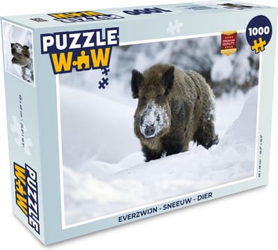 Puzzel Everzwijn - Sneeuw - Dier - Legpuzzel - Puzzel 1000 stukjes volwassenen