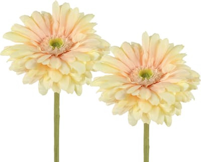 Viv! Home Luxuries Gerbera - 2 stuks - zijden bloem - perzik