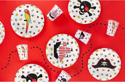 papieren bekertjes piraat - 8 stuks - 7oz - themafeest - kinderfeest - pirate