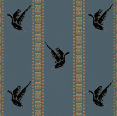 Behang Black Swan Blauw
