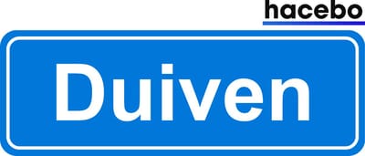 Hacebo - Plaatsnaam Sticker - 29x10 CM - Duiven sticker - Verkeersborden sticker - grappige cadeaus - Duiven