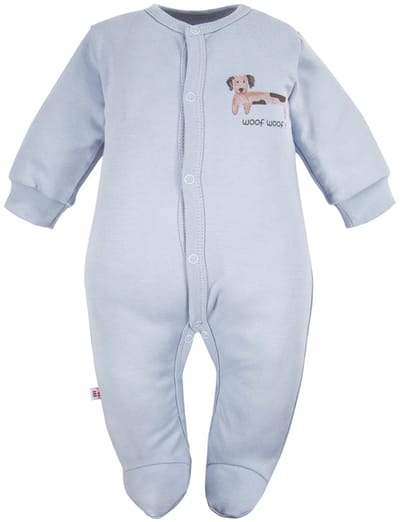 Eevi - Boxpakje/Slaappakje/Pyjama/Onesie - Teckel - Licht-Blauw - Maat 56 - 0 t/m 2 maanden