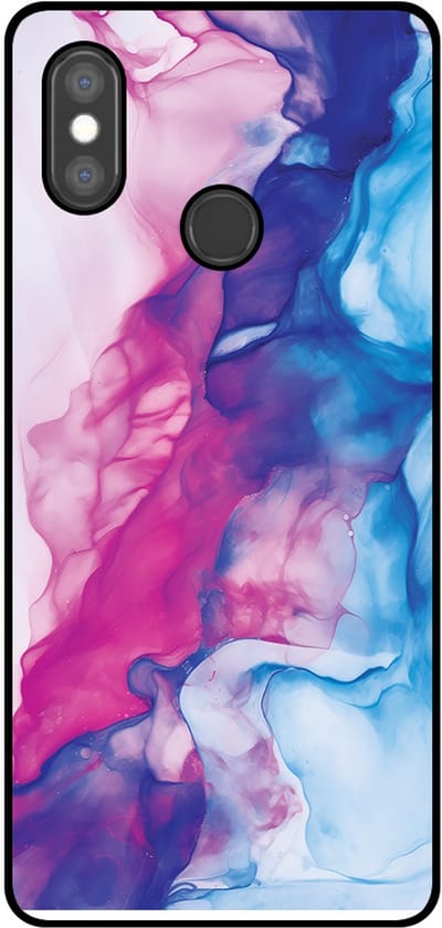 Smartphonica Telefoonhoesje Geschikt voor Xiaomi Mi 8 met Roze Blauw Marmer Opdruk - TPU Backcover Case Rose Blue Marble Design geschikt voor Xiaomi Mi 8