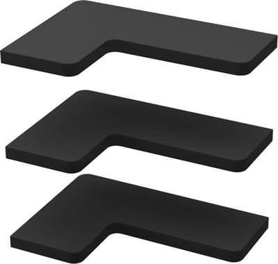 Vicco Curva Hoekplank – 40.5 x 2.5 cm Set van 3 Zwart