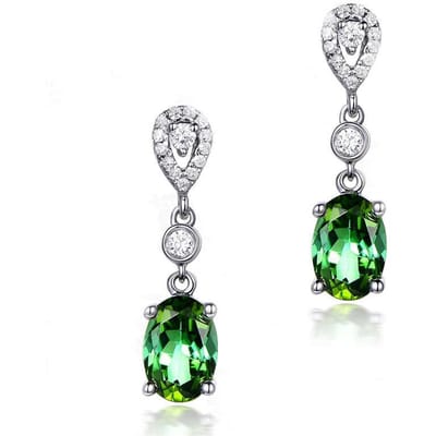 POMOiii Oorbellen voor charme Vrouwen zilveren sieraden Smaragd Edelsteen Retro Stijl Mode Verlovingsgeschenken
