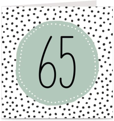 65 JAAR | verjaardagskaart / kaart met envelop | wenskaart voor 65e verjaardag