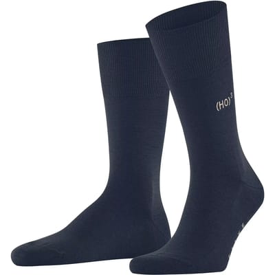 FALKE Airport X-Mas Calculation gedessineerd wol katoen sokken heren blauw - maat 39-40