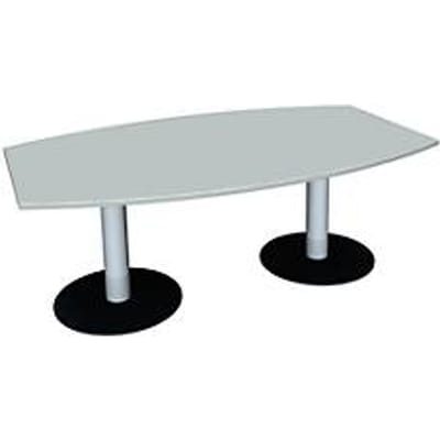 Vergadertafel, B 2000 mm, lichtgrijs