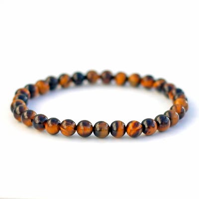 Bixorp Gems Tijgeroog Armband 6mm Kralen - Edelsteen Kralenarmband - 18cm
