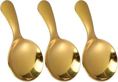 Set van 3 RVS IJslepels en Mini Lepels voor Dessert, Specerijen en Meel - Ideaal voor Candy en Thee