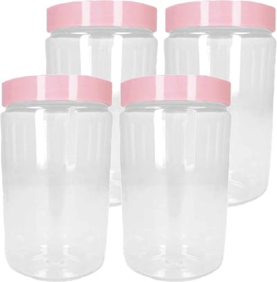 Forte Plastics Voorraadpot/bewaarpot - 4x - 1L - kunststof - oud roze - B10 x H17 cm