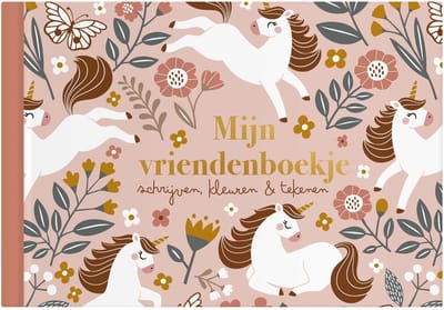 Writemoments - vriendenboekje unicorn goud - meisje - kleuren en tekenen