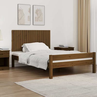 vidaXL - Wandhoofdbord - 127,5x3x60 - cm - massief - grenenhout - honingbruin