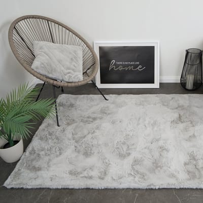 Moonay Fluffy Vloerkleed Lichtgrijs 160 x 230 cm - Hoogpolig 30 mm Shaggy Tapijt - Extra Dik & Zacht - 1900 g/m²