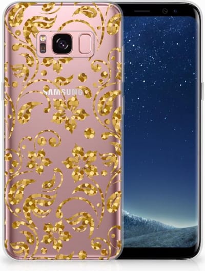 Samsung Galaxy S8 TPU Case Gouden Bloemen