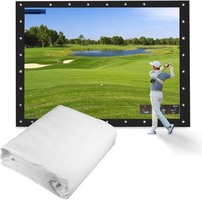 Golf Simulator Scherm - Projectiescherm Impactscherm - Golf Simulatie - Slagvast Verdikt Materiaal - 3 x 1 m - Wit