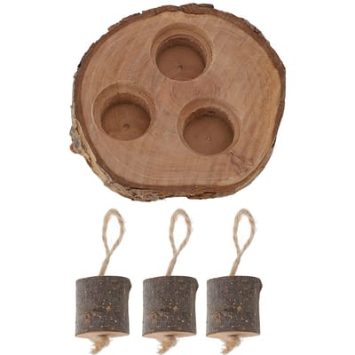 Houten Hamster Foerageerspeelgoed Appelhout Decoratief Verminder Verveling Cavia Voerspeelgoed voor brown